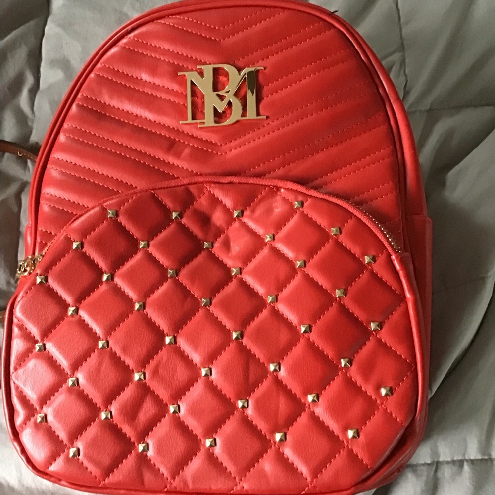 Red Quilted Backpack